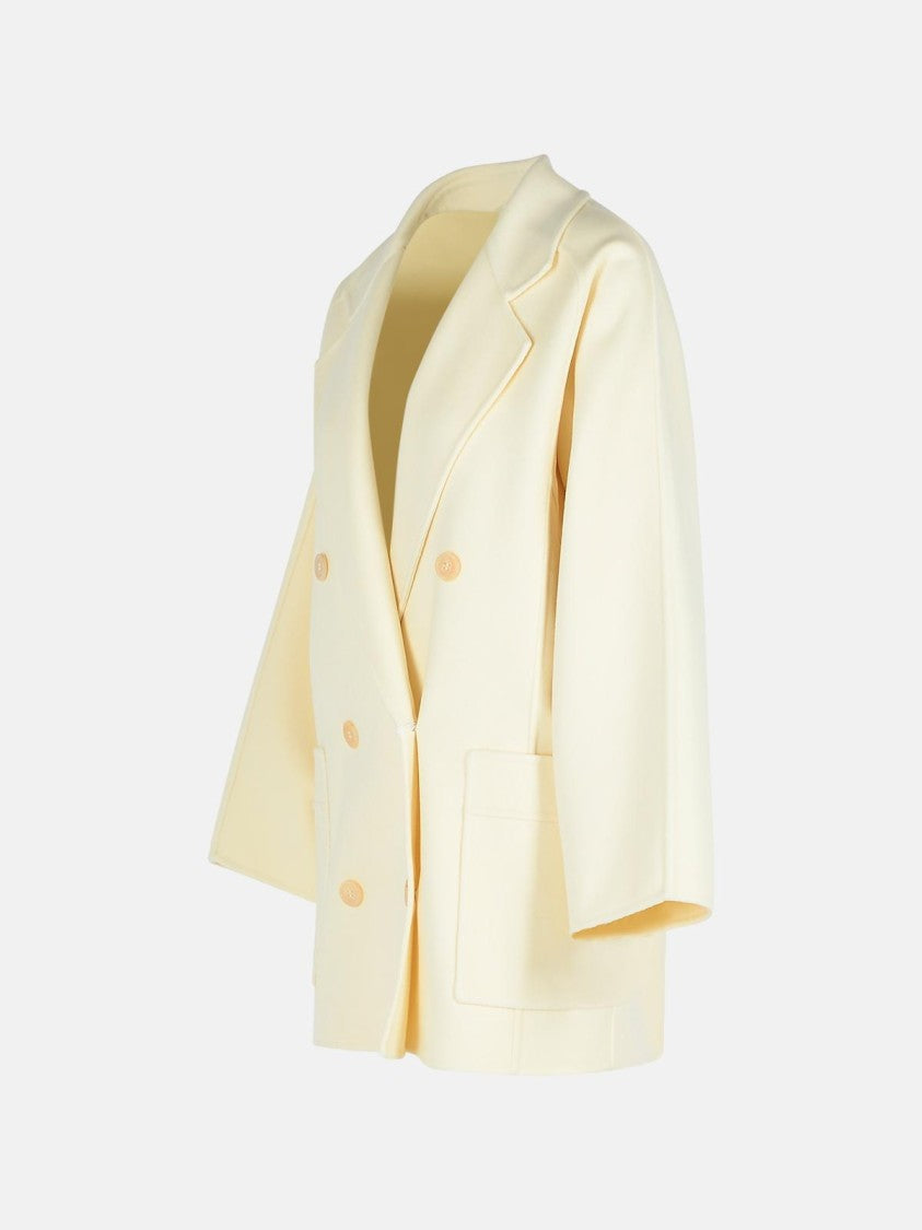 Max Mara Teddy Crop' White Wool Blend Coat