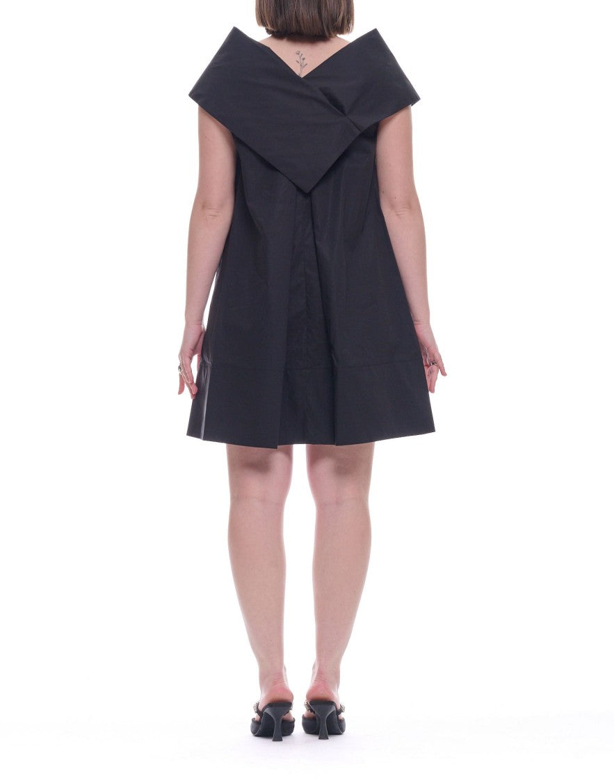 Meimeij Black Cotton Mini Women’S Dress
