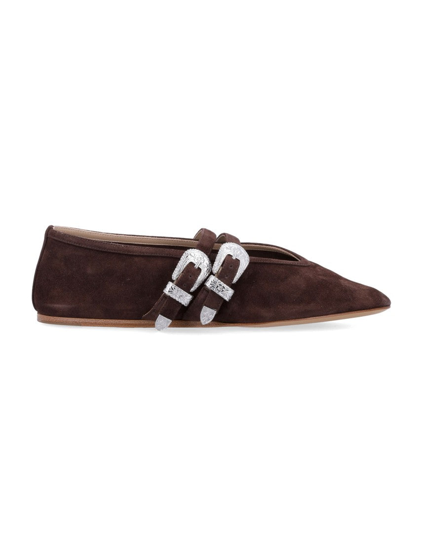 Le Monde Béryl Claudia Ballet Slippers Chocolate Suede