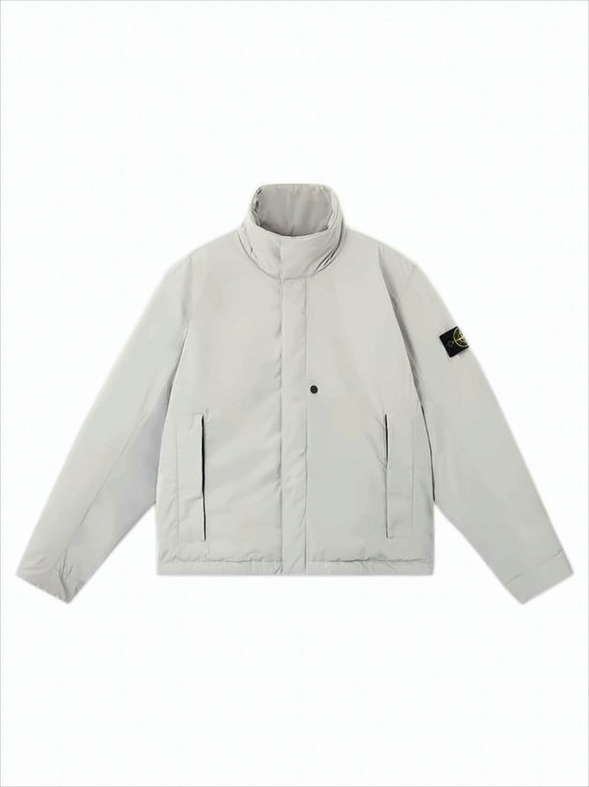 Stone Island Boxy Cropped Jacket With High Stand Collar
