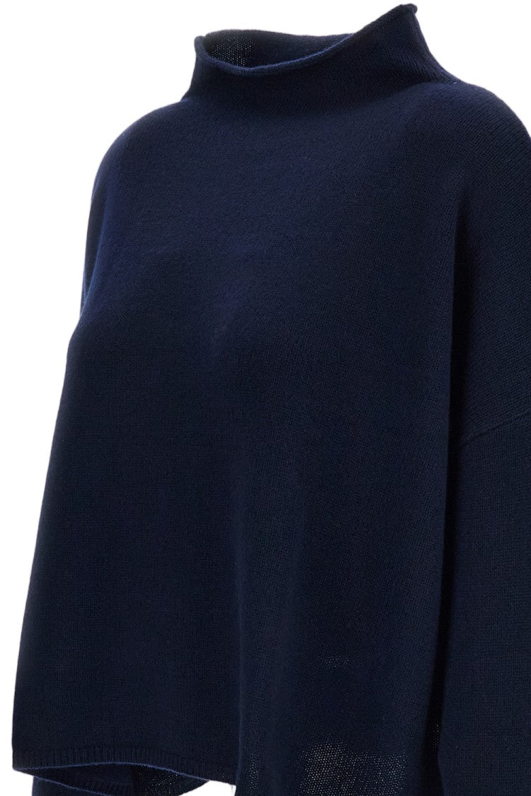 Lisa Yang Blue Sandy Heavy-Knit Cashmere Sweater