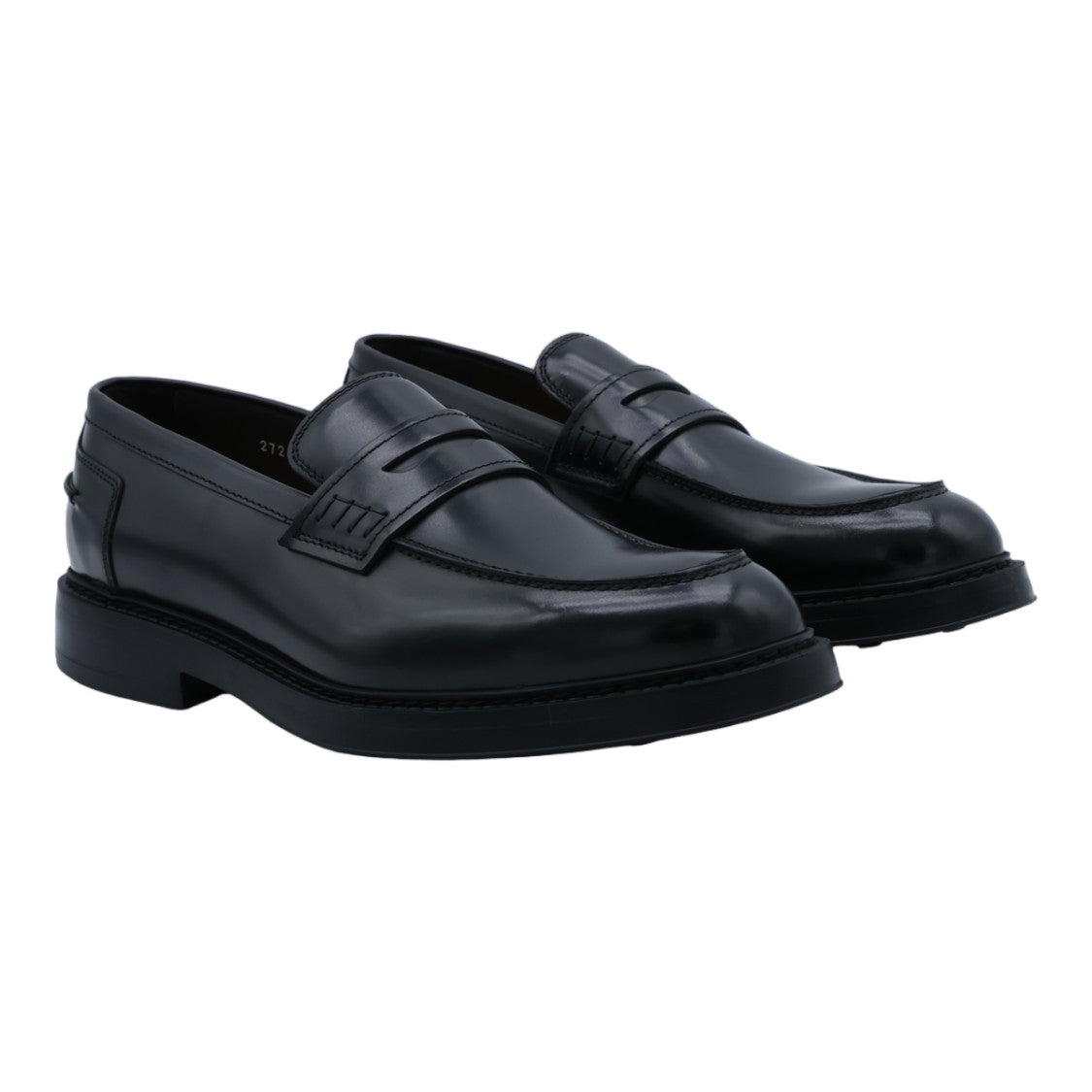 Doucal's Polished Leather Penny Loafers With Refined Silhouette