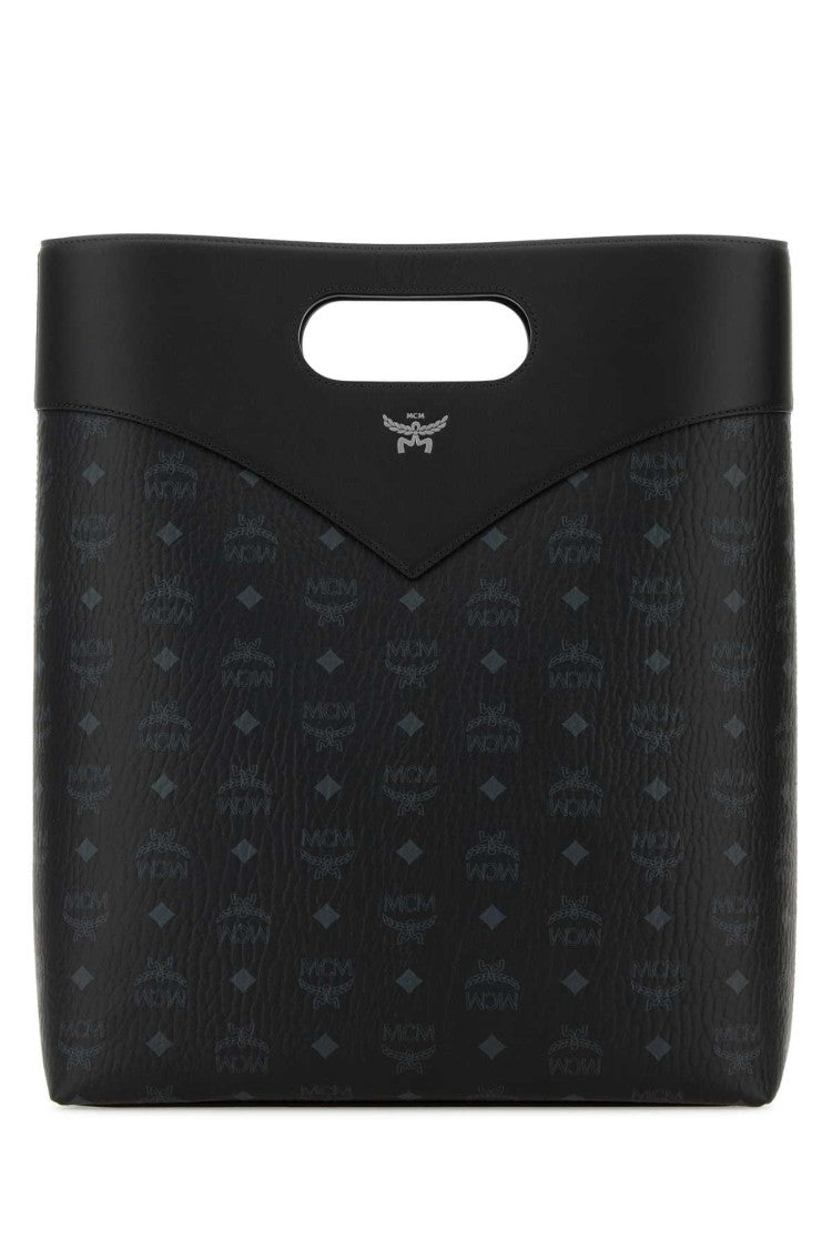 Mcm Printed Canvas Shopping Bag