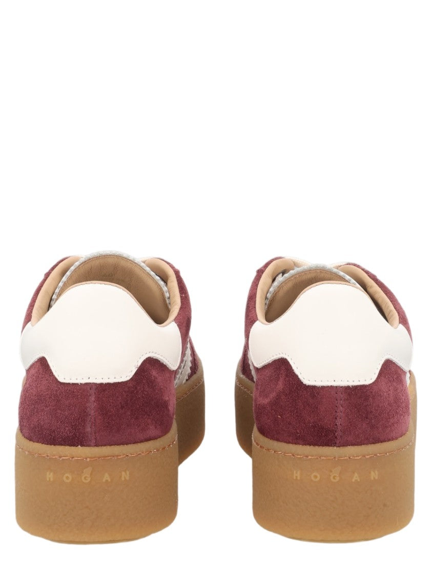 Hogan Cool Burgundy Suede Calfskin Sneakers