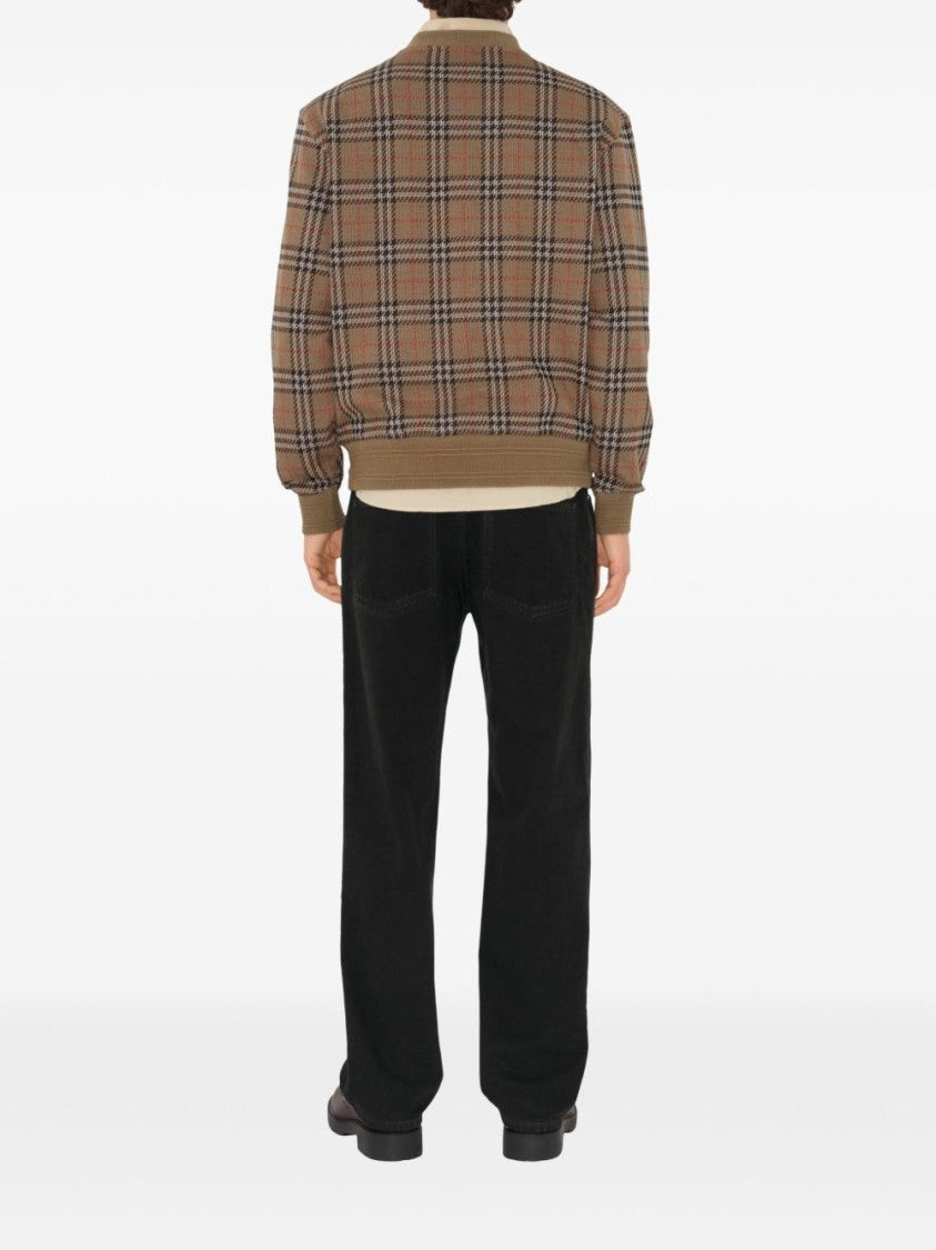 Burberry Check Pattern Sweatshirt With Embroidered Logo