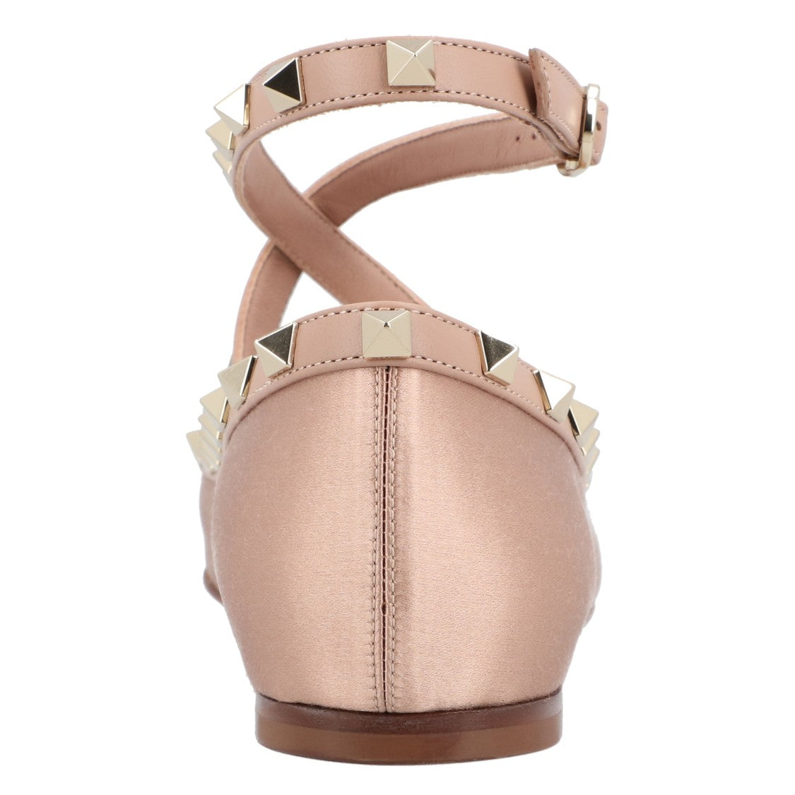 Valentino Rockstud Satin Ballerinas Pink