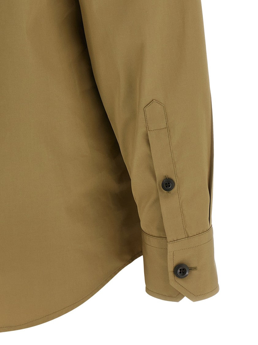 Prada Structured Cotton Poplin Shirt With Flap Pockets