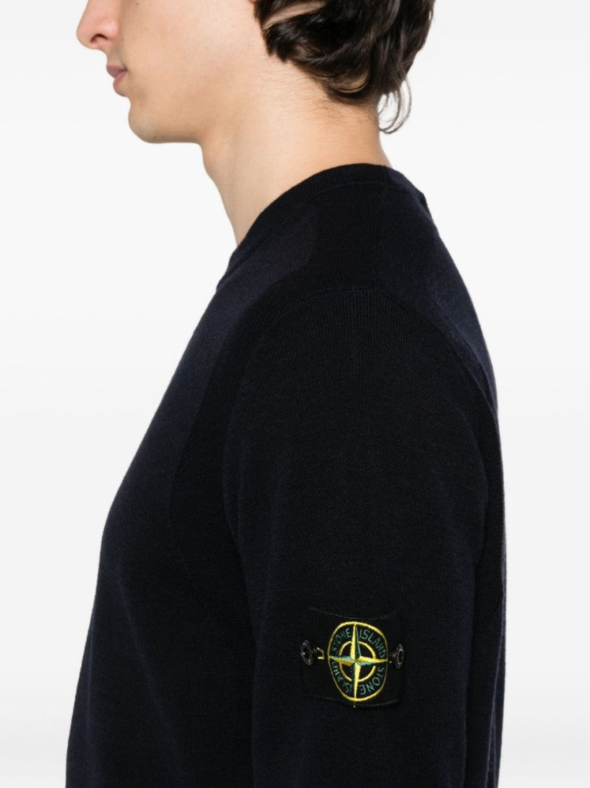 Stone Island Classic Crew Neck Wool Blend Sweater