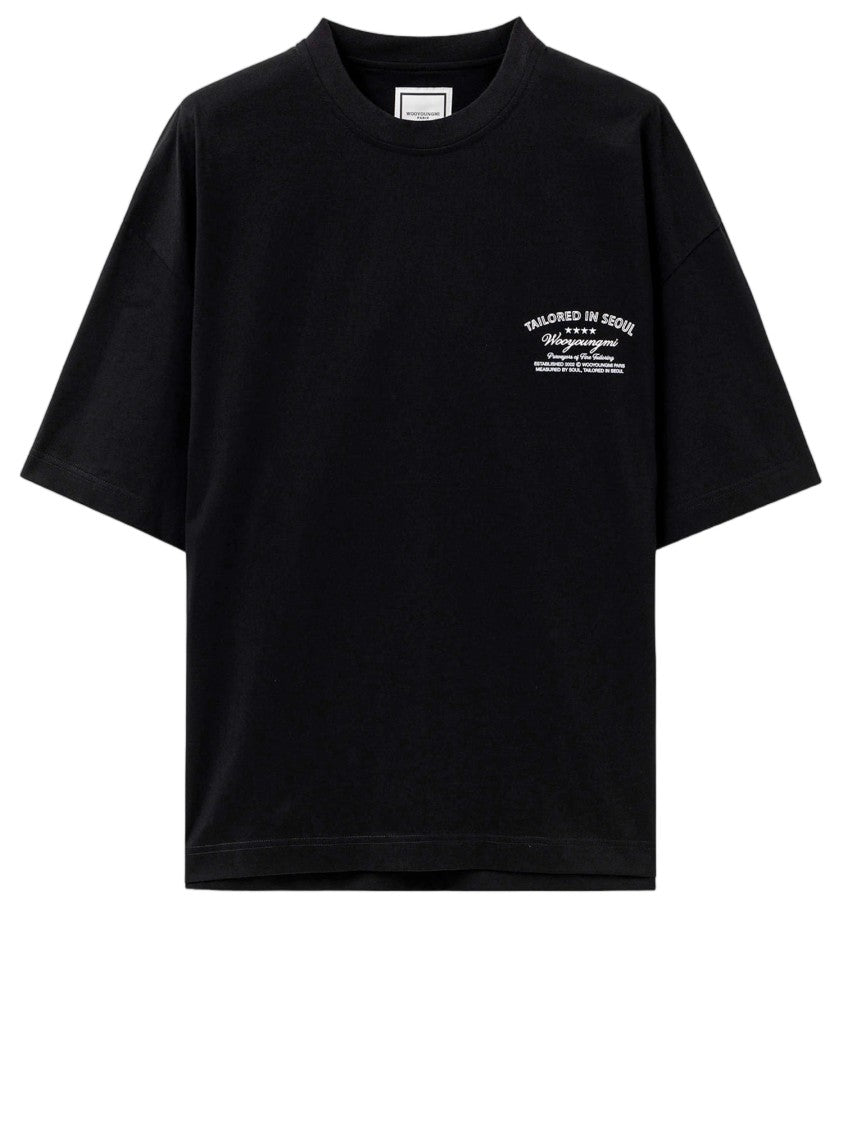 Wooyoungmi Relaxed-Fit Black Cotton Jersey T-Shirt With Logo Accents
