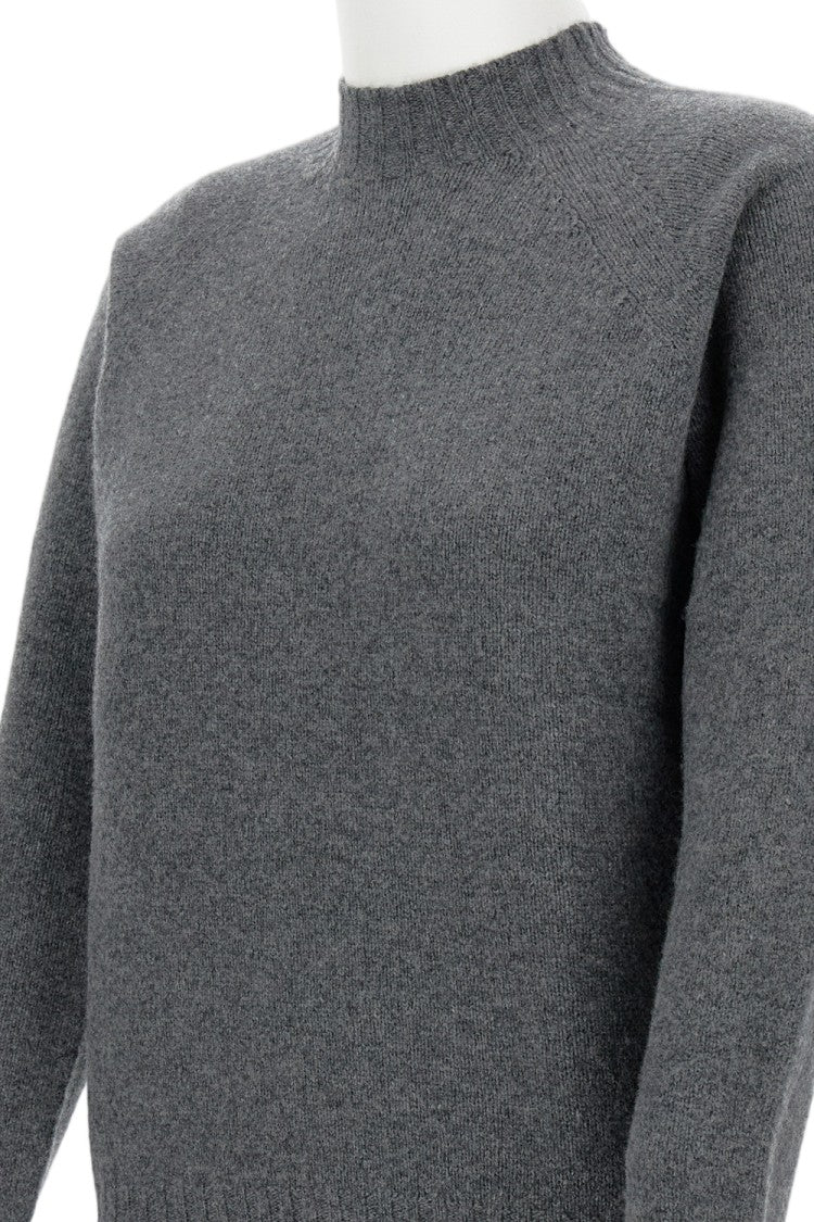 Drumohr Mock Neck Jersey-Knit Wool Pullover With Ribbed Trims