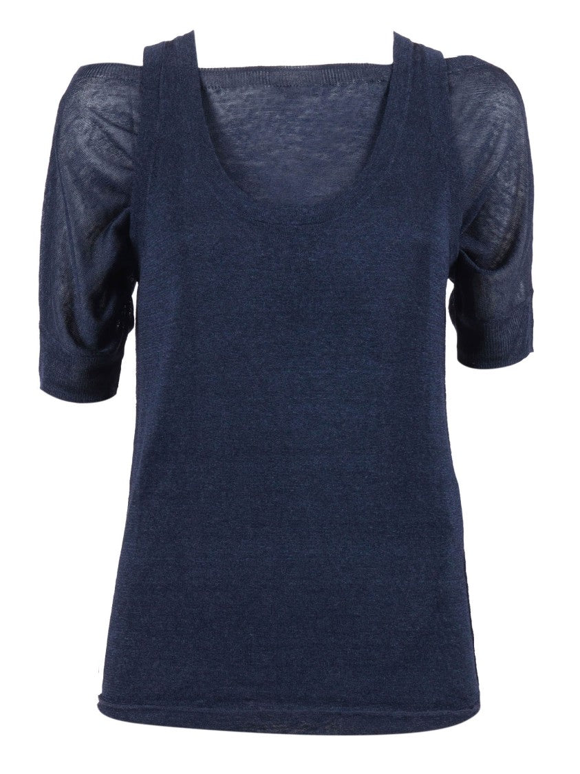 P.A.R.O.S.H. Babylon26 Semi Sheer Puffed Blouse