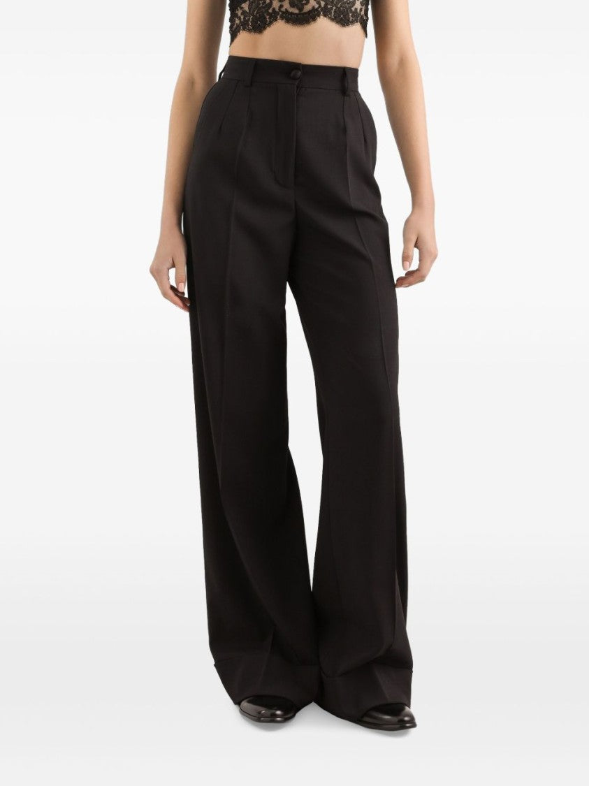 Dolce & Gabbana High-Waisted Flare Trousers With Pleated Front