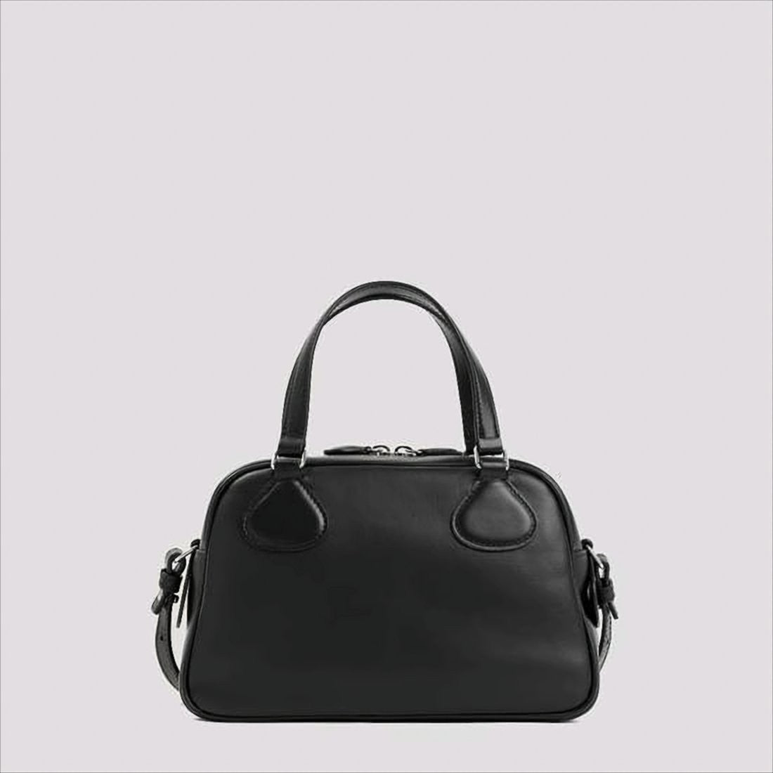 Courrèges Structured Calf Leather Shoulder Bag With Logo Detail