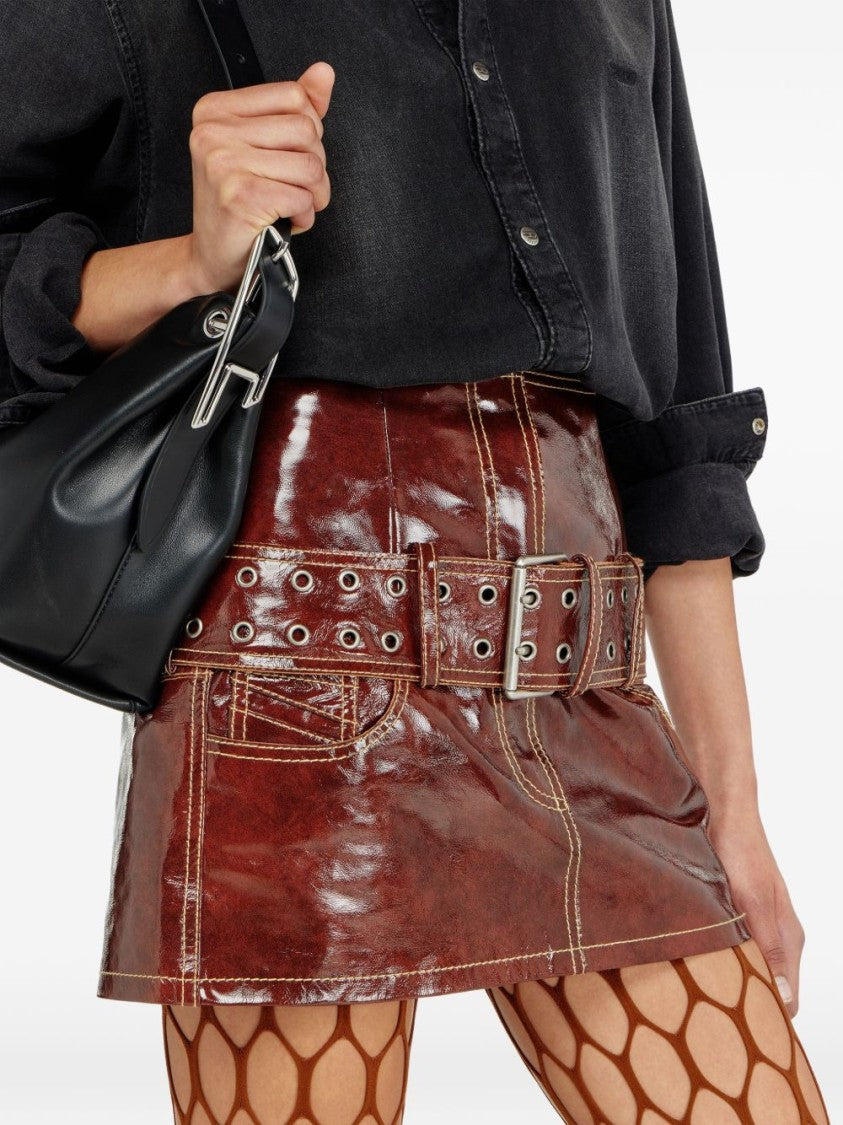 Diesel Mini Skirt With Patent Leather Finish