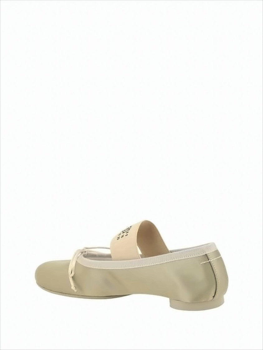 Mm6 By Maison Margiela Minimalist Flats With Rounded Toe And Bow Detail