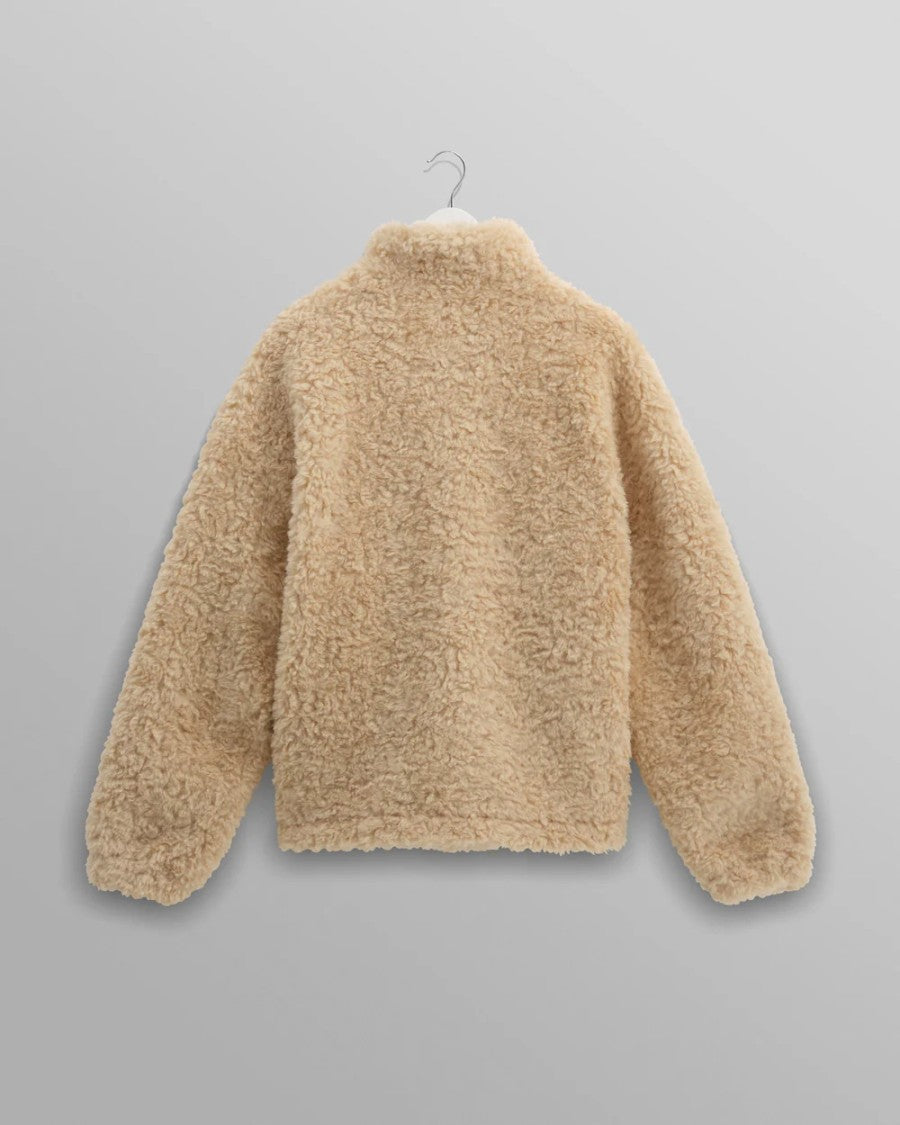 Wax London Recycled Sherpa Fabric Boxy-Fit Funnel Neck Jacket