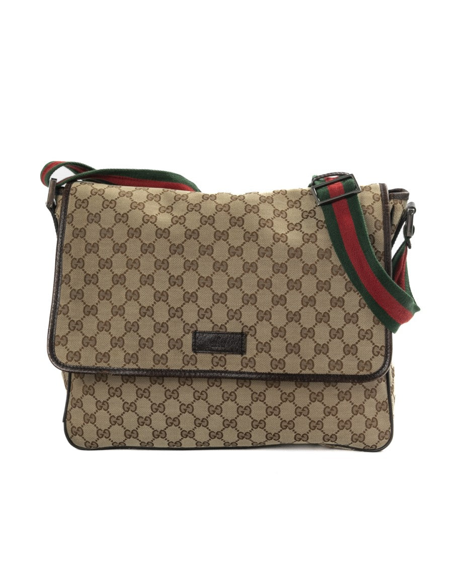 Gucci Brown Gg Supreme Medium Canvas Messenger Bag