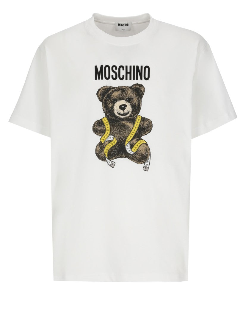 Moschino White Teddy Bear Graphic Print Cotton T-Shirt