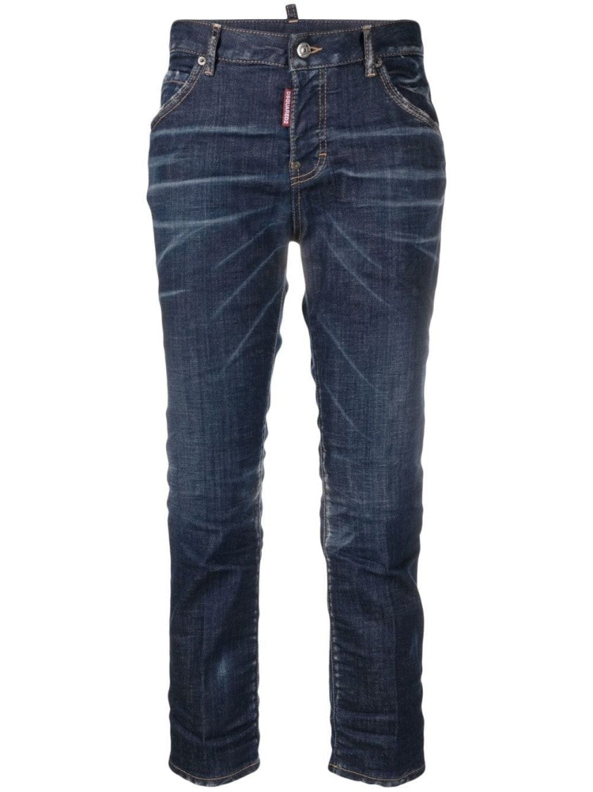 Dsquared2 Faded Blue Skinny Jeans With Five-Pocket Design