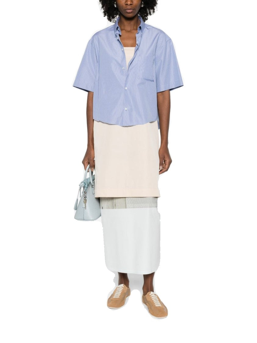 Maison Margiela Boxy-Fit Short-Sleeved Shirt With Vertical Stripes