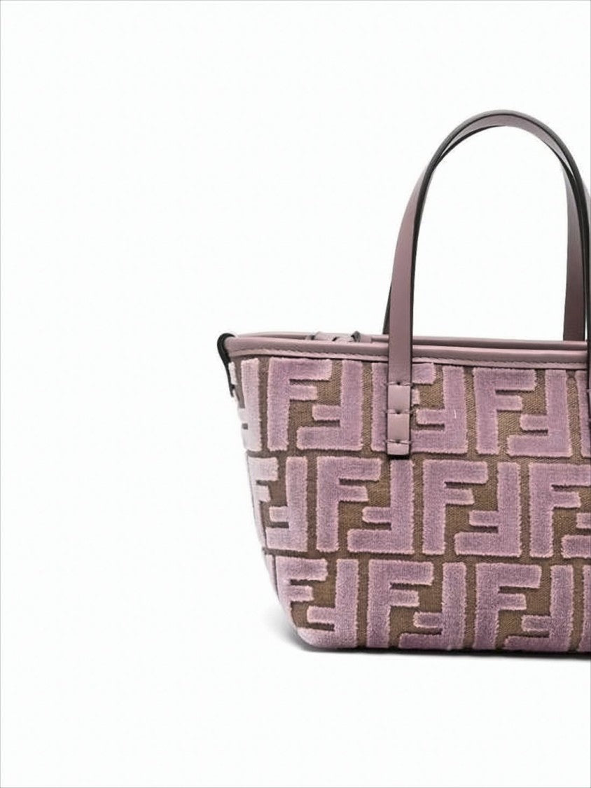 Fendi Structured Geometric Jacquard Shoulder Bag