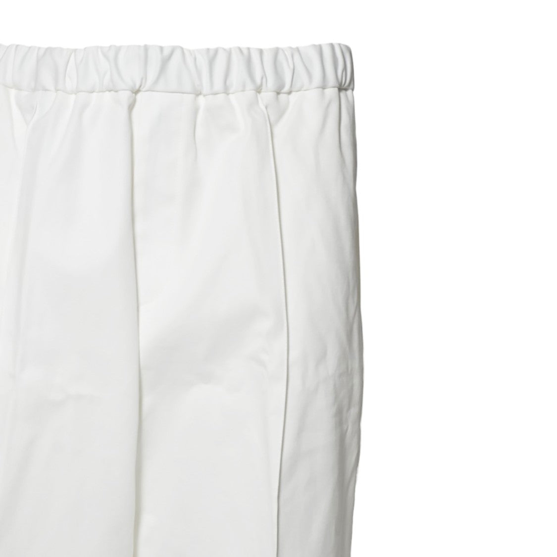 Jil Sander Straight-Leg White Trousers With Elastic Waistband