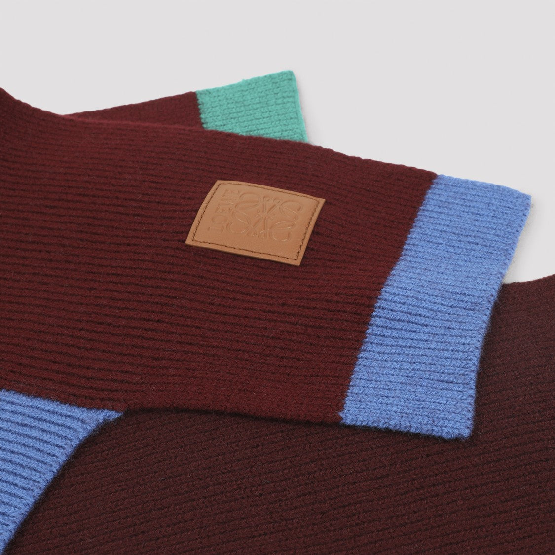 Loewe 30X178 Asymmetric Dark Red Wool Scarf