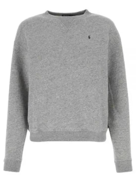 Polo Ralph Lauren Heathered Grey Long-Sleeved Sweatshirt With Embroidered Logo