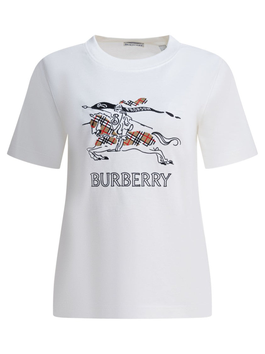 Burberry Lightweight Cotton Jersey T-Shirt With Chain-Stitch Embroidery