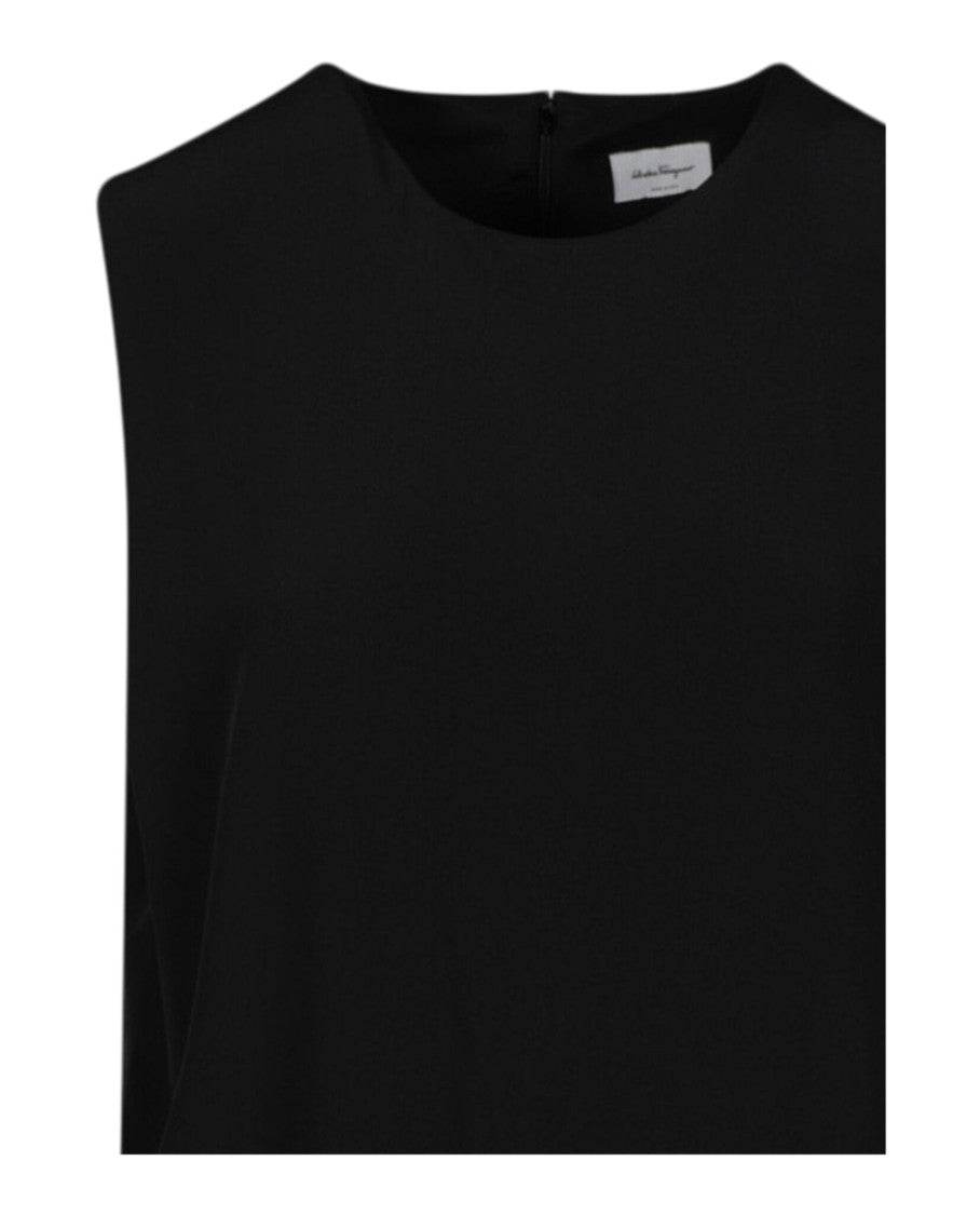 Ferragamo Sleeveless Pleated Silk Dress