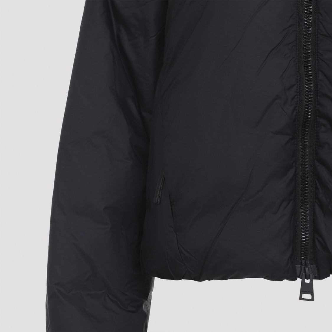 Canada Goose Cropped Black Polyamide Jacket With Quilted Design