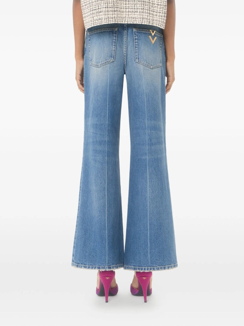 Valentino Denim 5 Tasche Wide Leg Pants