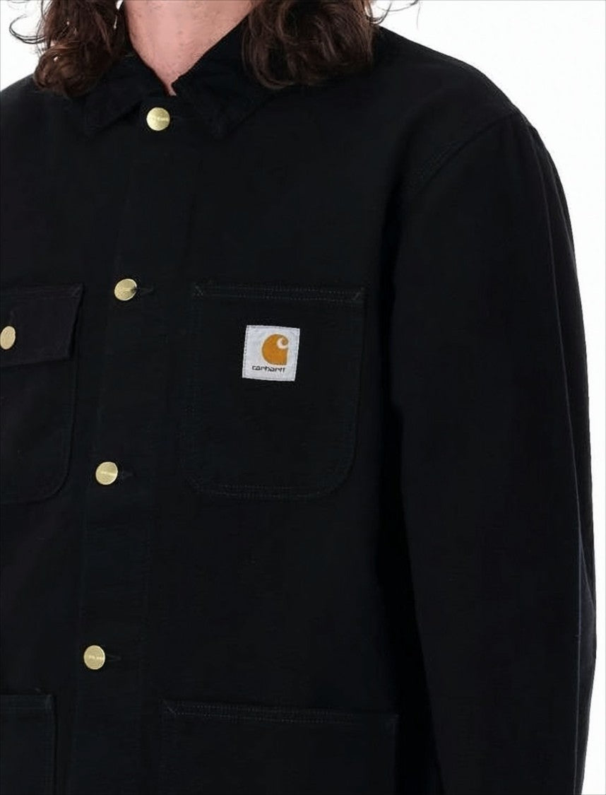 Carhartt Wip Black Cotton Jacket With Classic Collar
