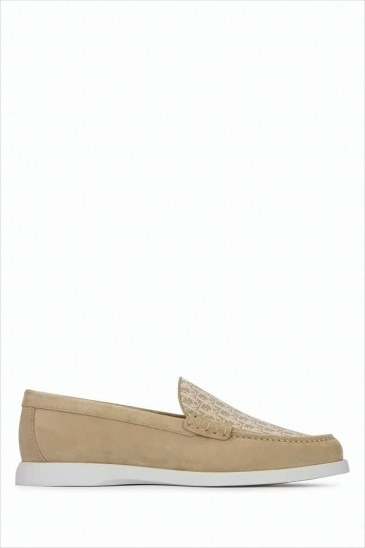 Dior Suede Loafers With Patterned Panel