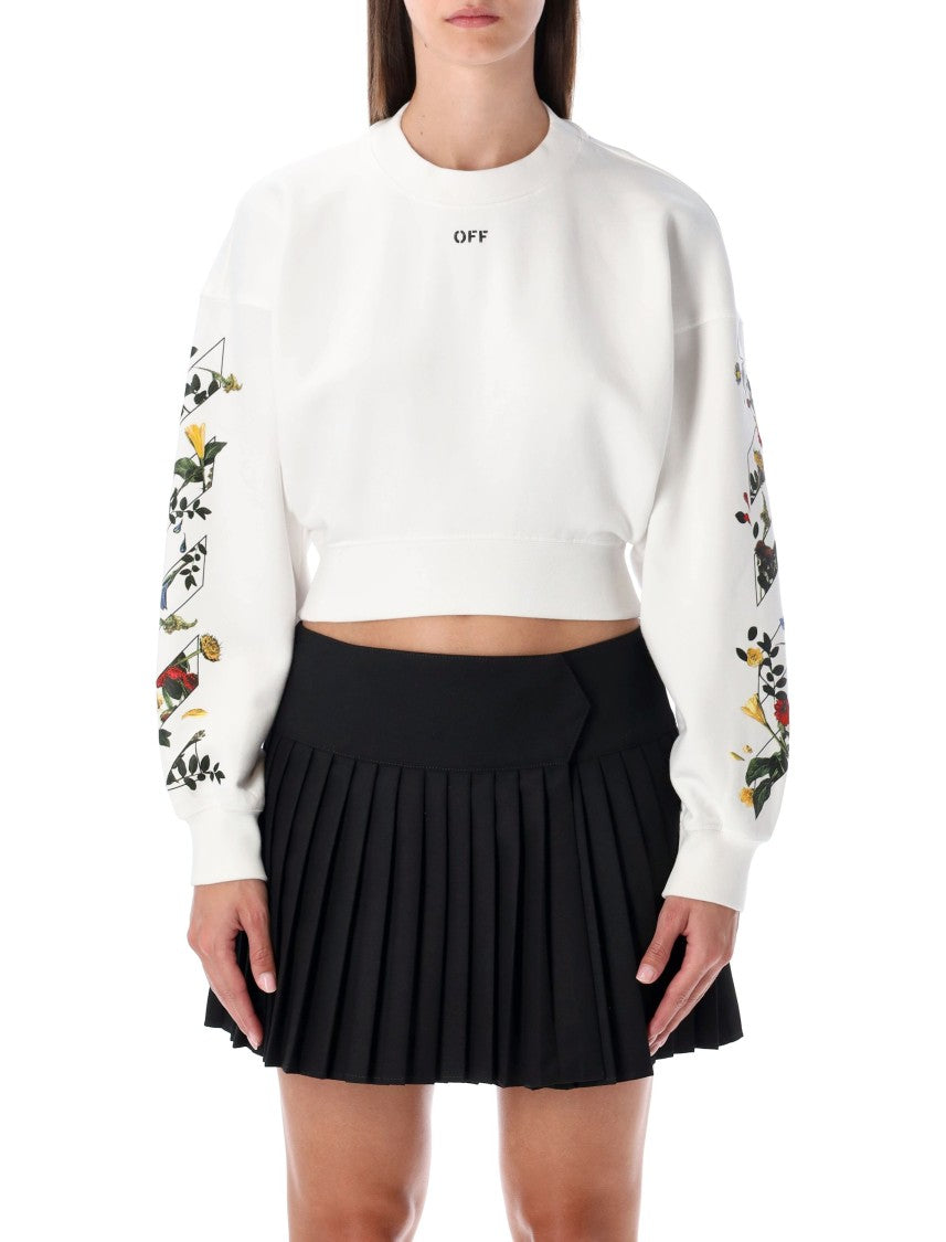 Off-White Arrow Flowers Cropped Logo Sweatshirt
