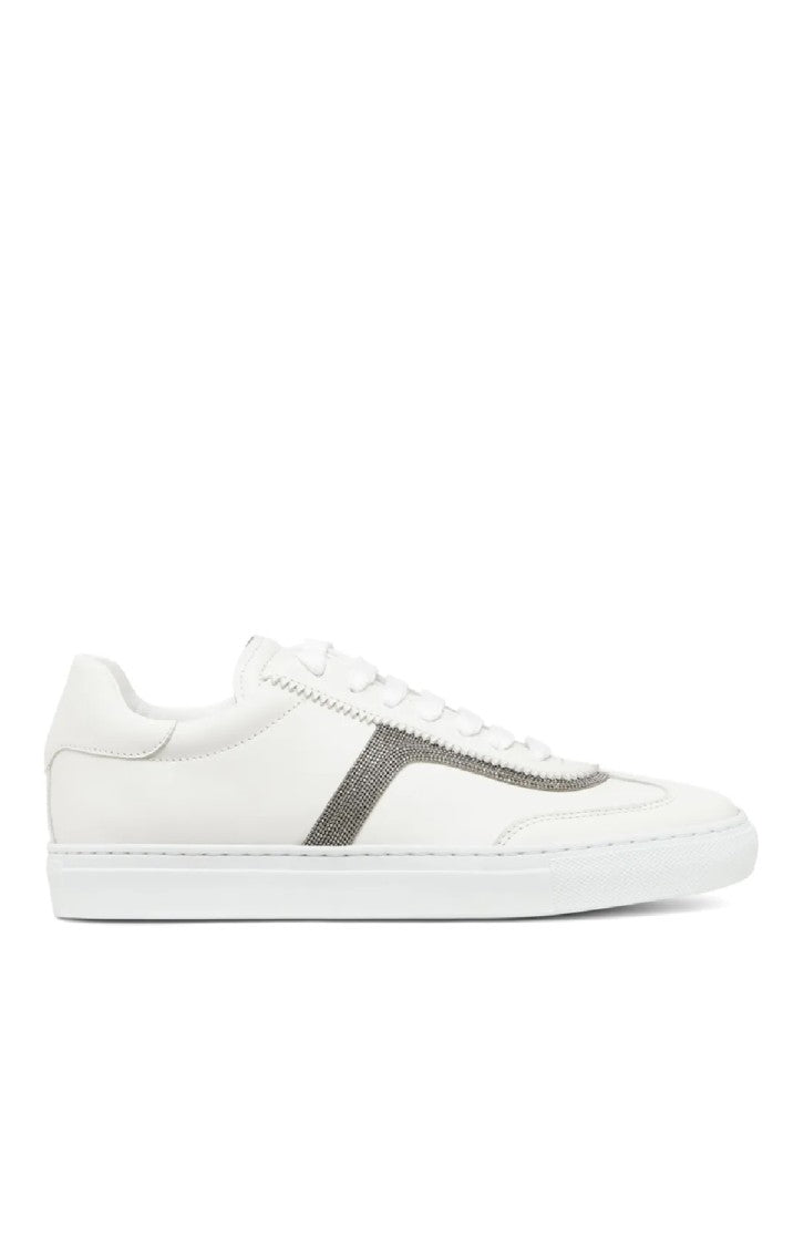 Brunello Cucinelli Low-Top Leather Sneakers With Textured Stripe