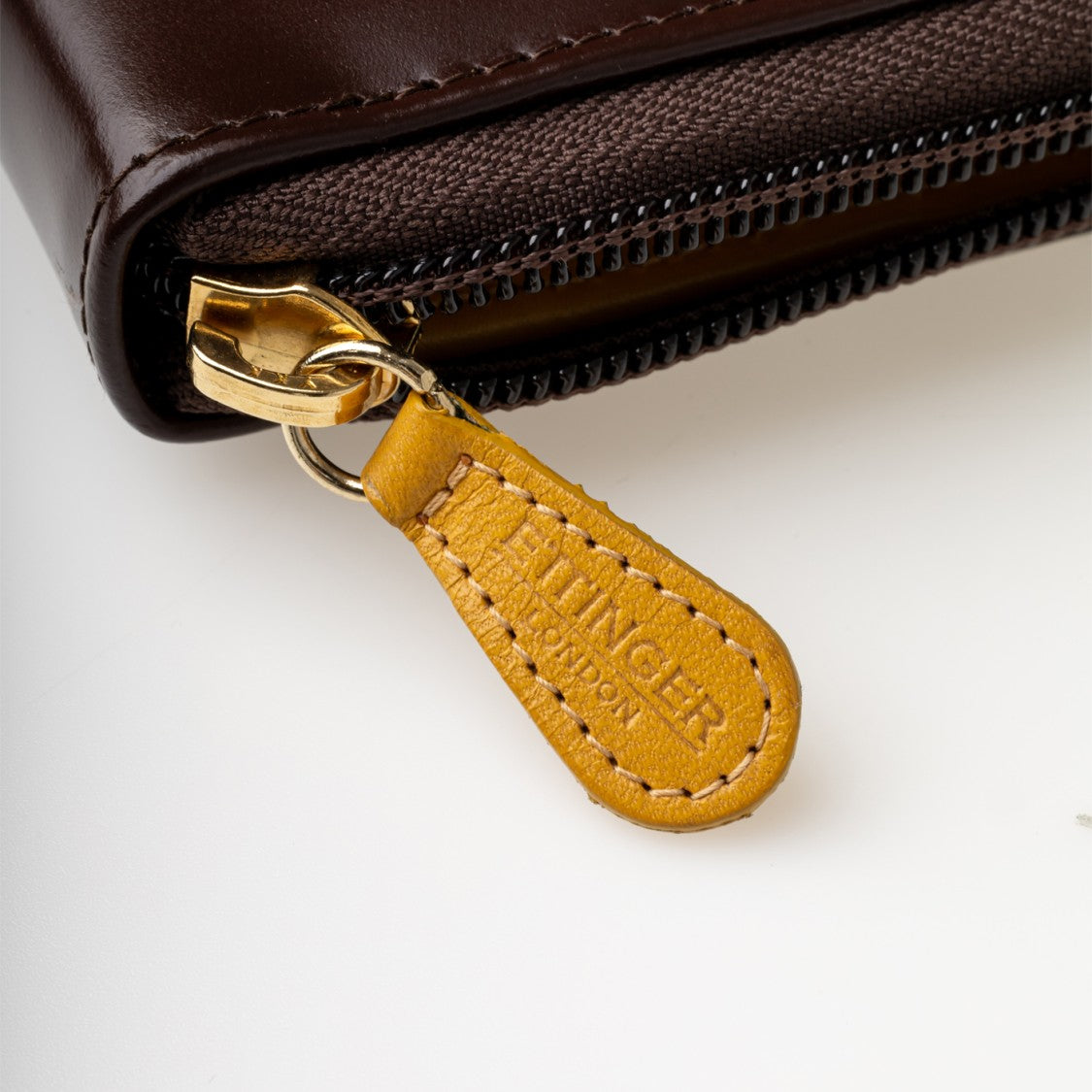 Ettinger Rectangular Leather Wallet With Zip-Around Closure