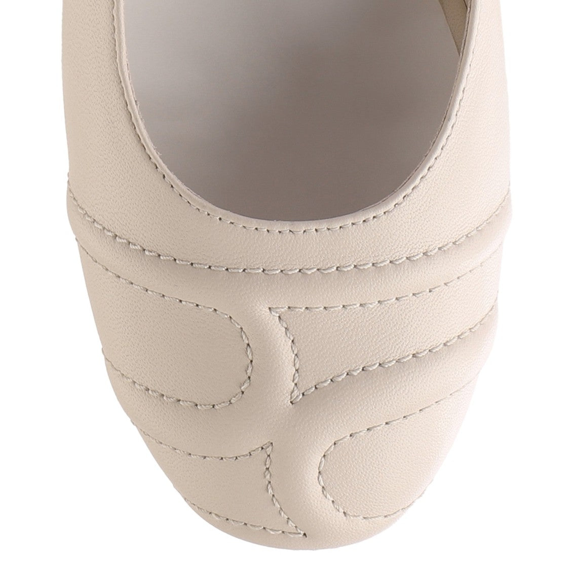Högl Beige Daisy Minimalist Leather Ballet Flats