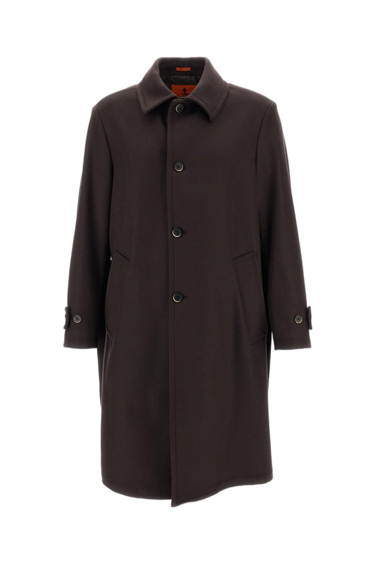Barena Brown Paramar Melton Wool-Blend Belted Coat
