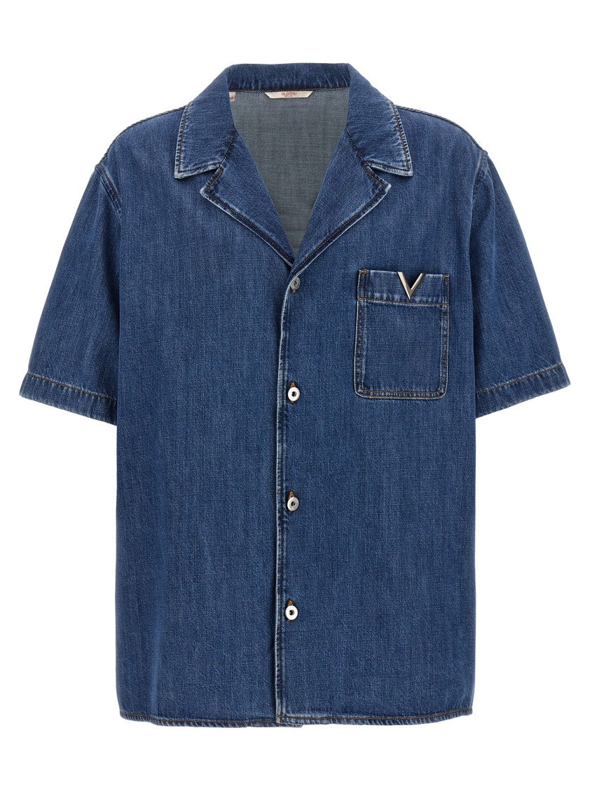 Valentino Garavani Boxy Fit Denim Shirt