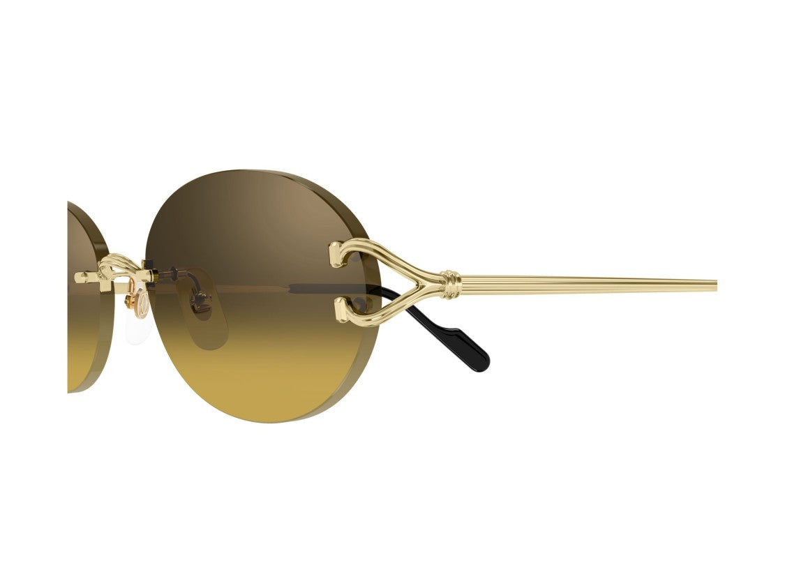 Cartier Gold Ct0551s Gradient Rimless Sunglasses