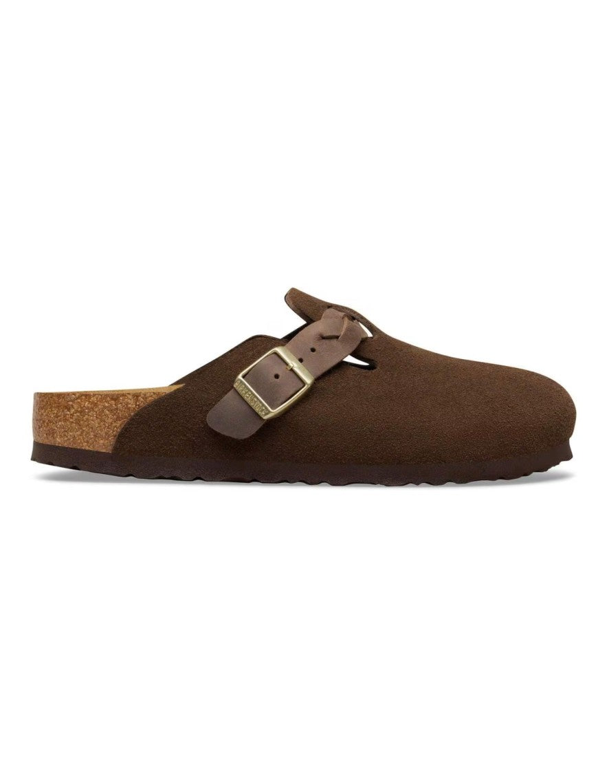 Birkenstock Carafe Boston Braided Suede Leather Clogs