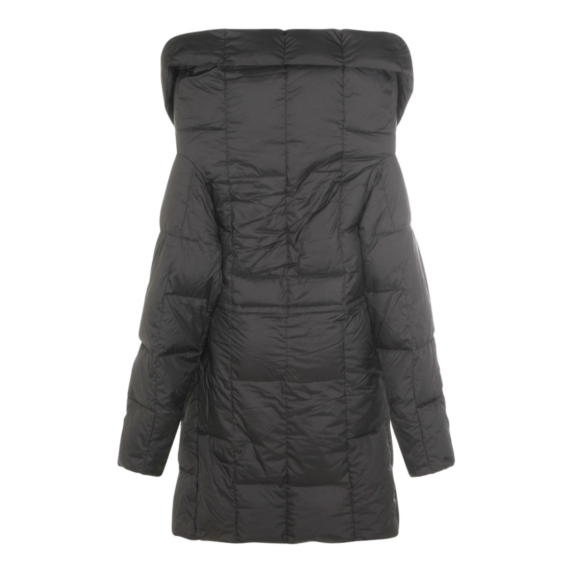 Add Padded Quilted Coat With High Collar