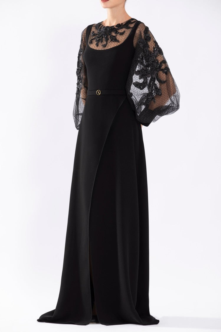 Saiid Kobeisy Crepe Dress With Envelope Skirt