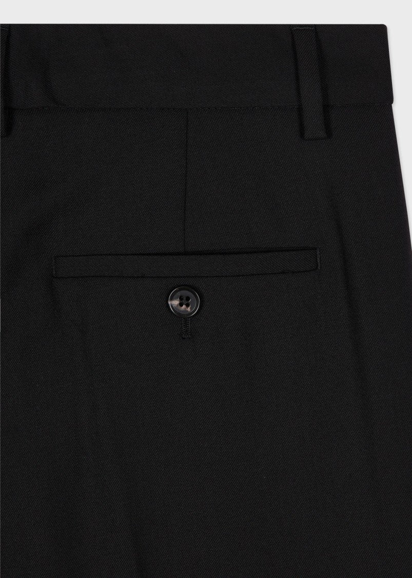 Paul Smith Bootleg Fit Black Trousers With Crease-Resistant Finish