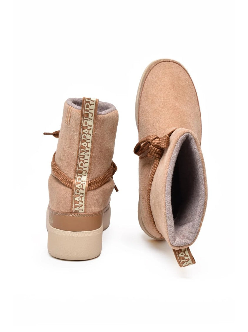 Napapijri Beige Suede Effect Ankle Boots