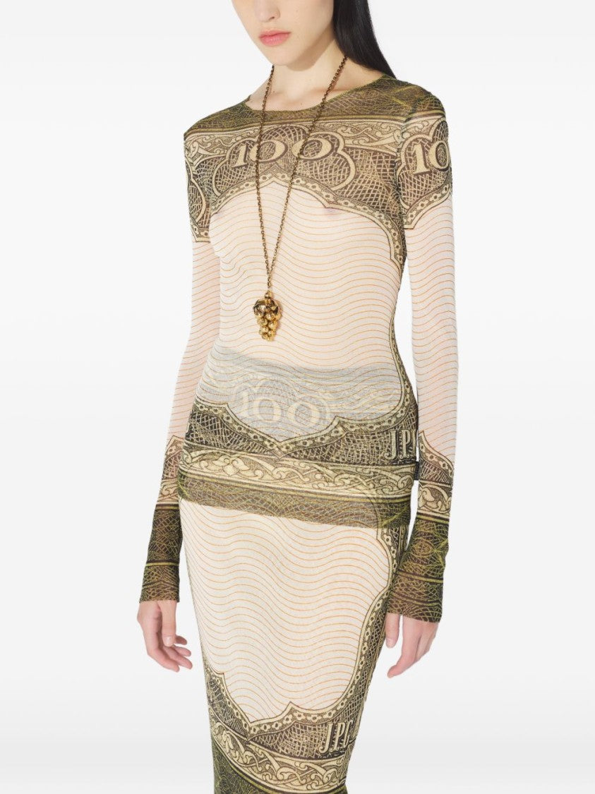 Jean Paul Gaultier Multicolour Silk And Nylon Printed Top