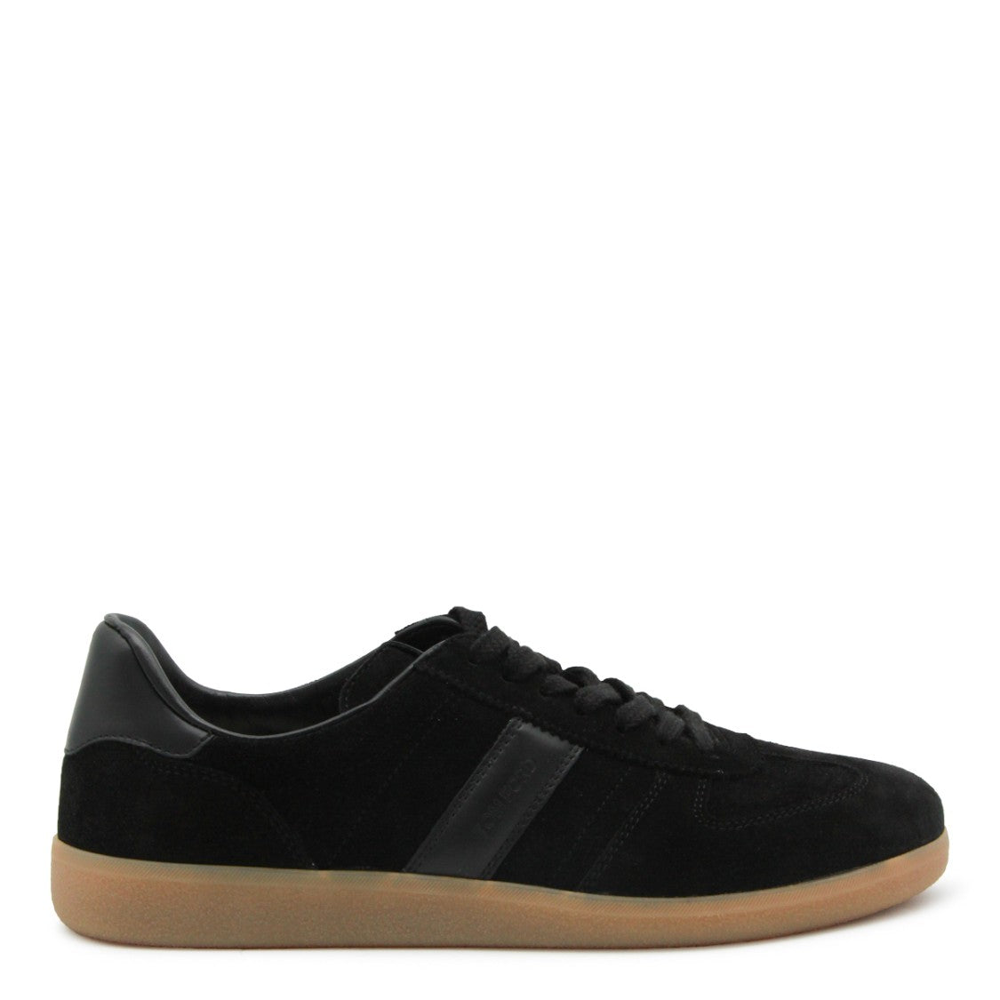 Tom Ford Black Leather Flat Rubber Sole Sneakers