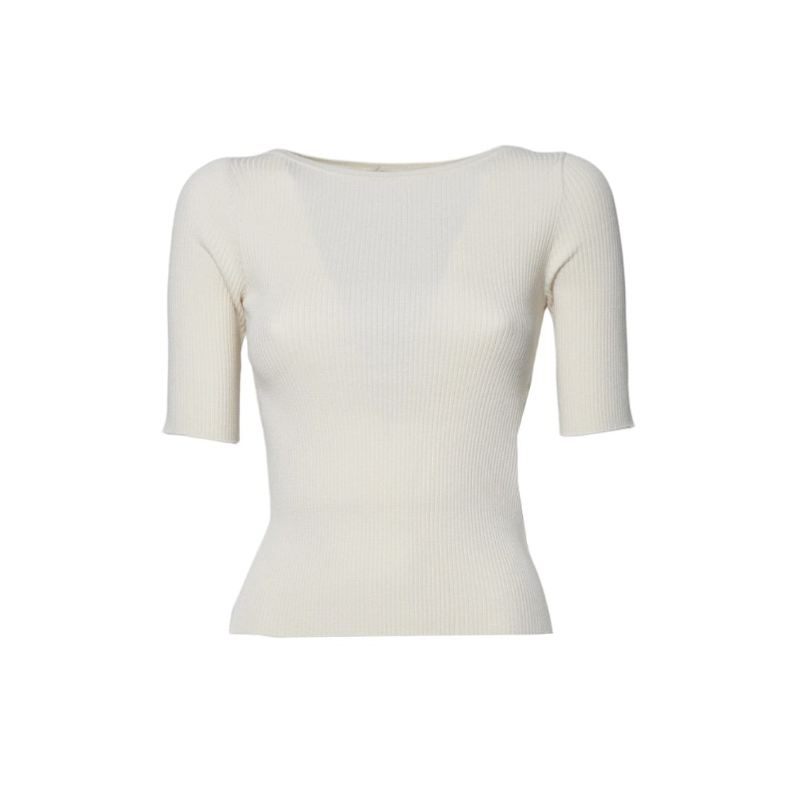 Max Mara Ribbed Fitted Top With V-Back Design