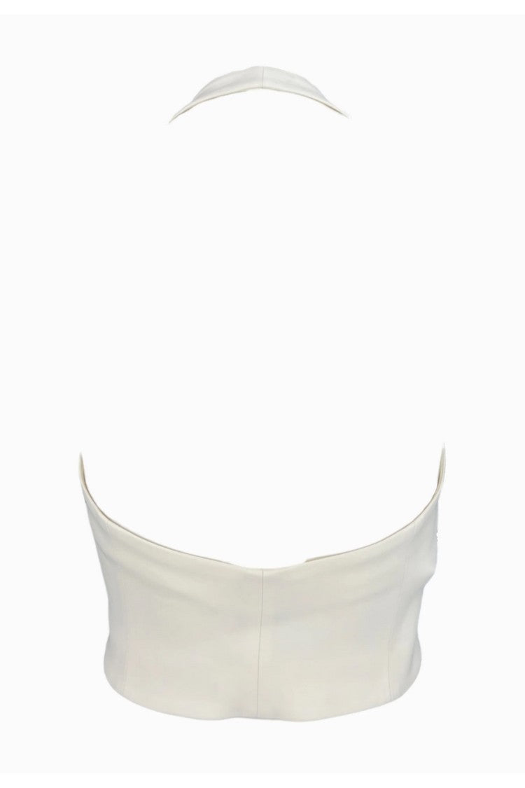 Pinko White Halter-Neck Waistcoat